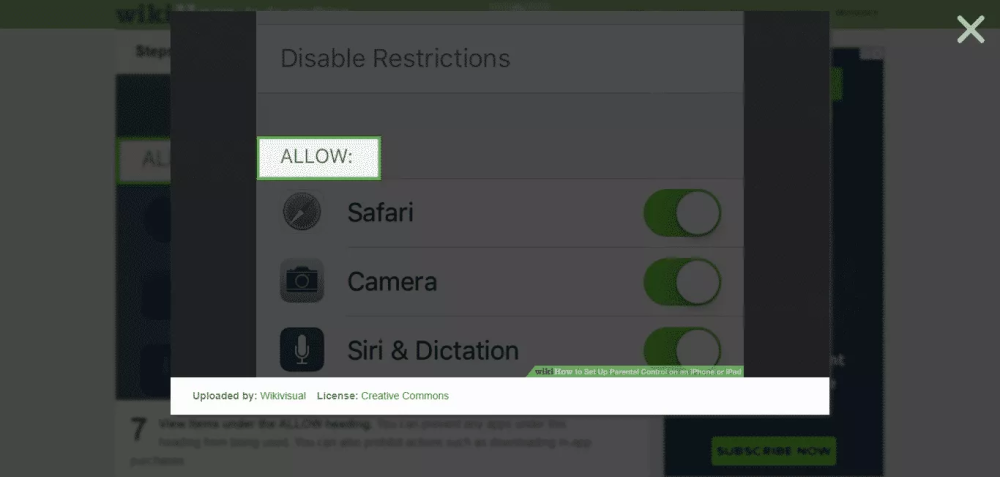 Setting allowed apps in Restriction mode for iPhone